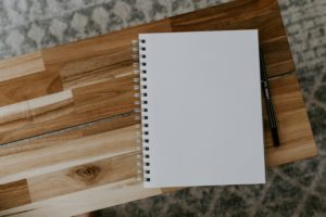 Notebook on a table